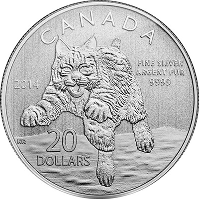 2014 $20 1/4oz Silver Coin Series - BOBCAT - Click Image to Close